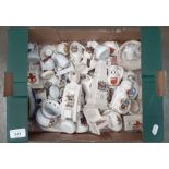 Crested ware - approx 50 pieces including a WW1 tank by Swan China, a Cenotaph with London crest