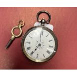 A hallmarked silver continental ladies pocket watch