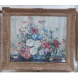 Thomas G Hill (British 20th century), watercolour, still life of flowers, 59cm x 49cm, framed and