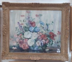 Thomas G Hill (British 20th century), watercolour, still life of flowers, 59cm x 49cm, framed and