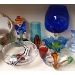 Art glass - 10 items including a Fuga glass by Orrefors, Caithness, glass clown etc.
