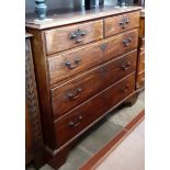 A George III mahogany chest of drawers, standing on bracket feet, height 97cm, width 110.5cm and