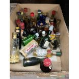 A box of miniature alcoholic beverages.
