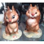 2 Beswick squirrel figures from David Hands Animaland series - Royal Nutt and Ginger Nutt