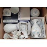 Wedgwood china - 5 boxed ‘Ice Rose’ items including a 21cm high vase together with 5 ‘Wild