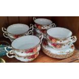 Royal Albert ‘Old Country Roses’ - 8 soup coupes and stands (16 pieces)