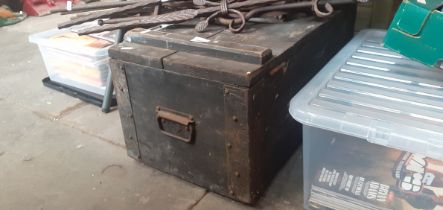 A vintage carpenter's tool chest.