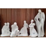 5 Royal Doulton ‘Images’ figures including 32cm high ‘Lovers’ HN2762