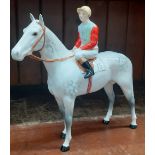 Beswick dappled grey racehorse with jockey (cloth no 12)