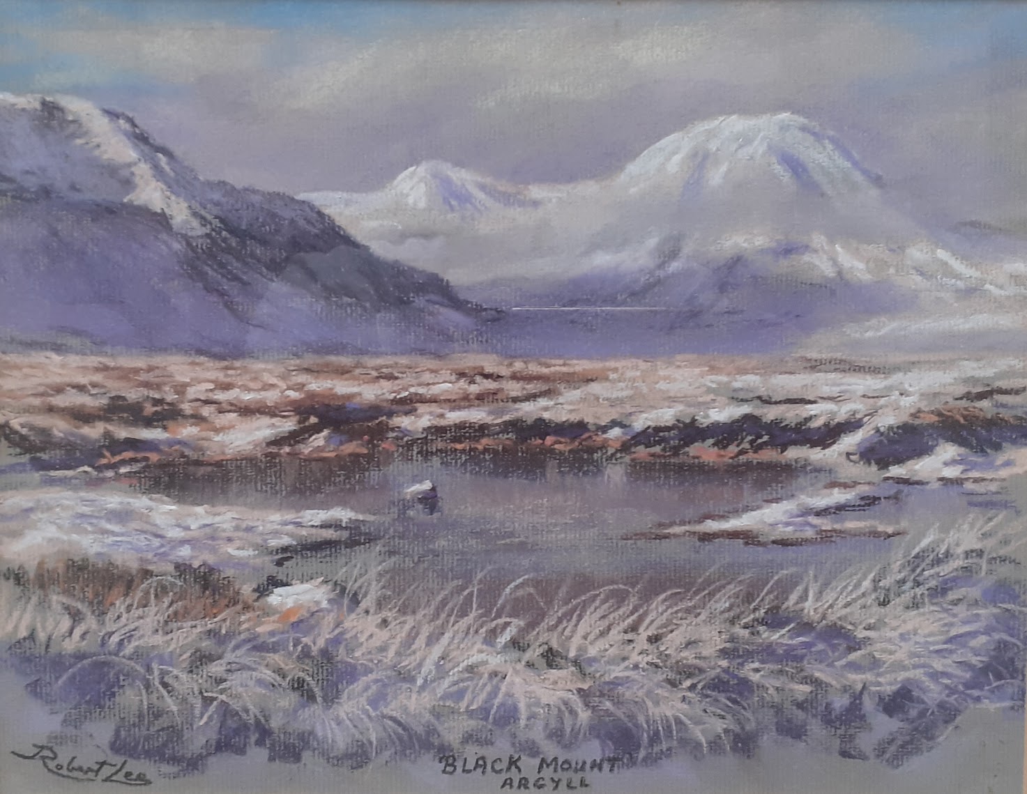 Robert Lee (British 20th/21st century), three pastels, beach scene, river scene and a mountain - Image 3 of 4