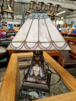 A tiffany style lamp