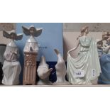 A Wedgwood Spirits of the season figurine - Fall Fiesta. 2 Lladro nuns and 2 geese - 1 Lladro and