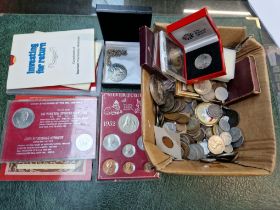 A collection of coins, commemorative, etc.