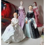 2 Royal Doulton figures including ‘Janice’ HN2165 with 2 Coalport ‘Ladies of Fashion’ figures -