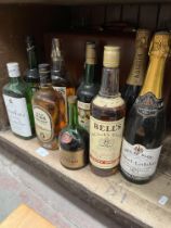 A suitcase with contents of Champagne, Whisky, Madeira, Gin and Malmsey