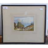 Robert Cresswell Boak (1875-1949), Lake Maggioie Sicily, watercolour, 19cm x 13cm, signed lower