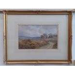 John H Tyson (1886-1905), landscape, watercolour, 38cm x 23cm, glazed and framed.