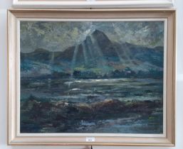 John Bowes (British 1899-1974), oil on board, landscape scene, 64cm x 50cm, signed 'J BOWES' to