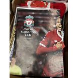A box of Liverpool FC memorabilia