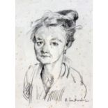 Robert Lenkiewicz (1941-2002), untitled, portrait, pencil drawing on paper, signed lower right, 26cm