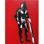 Blek Le Rat (French, b1951), Artist Armour, one off original spray paint on canvas, 61cm x 83cm,