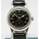 A military issue Jaeger-LeCoultre "Dirty Dozen" wristwatch, circa 1945, cal. 479, stainless steel