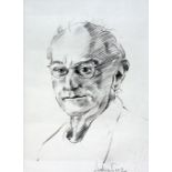 Robert Lenkiewicz (1941-2002), untitled, portrait, signed bottom right, pencil on paper, 26cm x