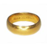 A 1990s 22ct gold wedding band, sponsor 'H.S.LTD', Birmingham 1994, wt. 8.1g, size L/M.