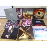Eleven rock LPs comprising Marillion, Pink Floyd, Rush and Whitesnake.