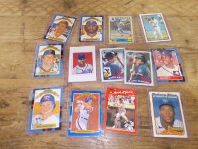 A collection of baseball cards.