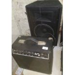 A Squire 15 practise amp and a J210A powered speaker.