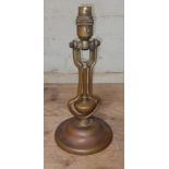 An early 20th century brass railway carriage lamp, height 30cm.