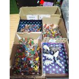 A box of approx. 220 mainly Britains model cowboys & indians,