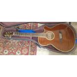 A Takamine Jasmine electro-acoustic guitar, model no. TS90C-DW, with hard case.