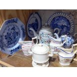Assorted 18th century cream ware and other associated pottery.