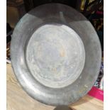 A larger 18th century pewter sideboard dish, diameter 70cm.