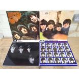 Four The Beatles LPs; With The Beatles PMC 1206, A Hard Day's Night PMC 1230, Beatles for Sale PMC