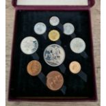 A Royal Mint festival of Britain George VI 1951 ten coin proof set, in presentation box.
