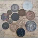 A collection of UK and world coins to iclude a 1821 crown, 1899 half crown & 19th century coins.