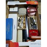 A collection of wintage watches & boxes to include mechanical, gold plate & Timex etc.