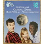 A London 2012 olympic games Blue Peter 50p - winner's edition, 2009 date.