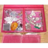 A jewellery and contents including vintage silver jewellery etc.