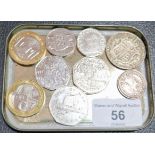 A group of collectable coins.