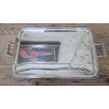 A George VI twin handle silver tray, Atkin Brothers, Sheffield 1939, length 54.5cm, wt. 63.6ozt.