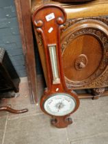 A mahogany cased banjo barometer.