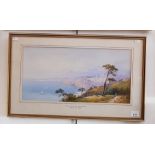 Edwin St John (British 1878-1961), 'Mediterranean Bay, Near Naples', watercolour, framed and glazed,