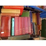 Two boxes of books, 19th century and later including, Charles Dickens, Charlotte Bronte, Walter