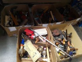 Five boxes of assorted tools