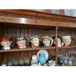 6 large Royal Doulton character jugs including Auld Mac, Tony Weller etc.