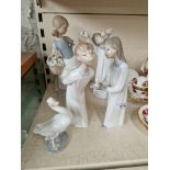 5 Lladro figures including ‘Girl with Lamb’ number 4835
